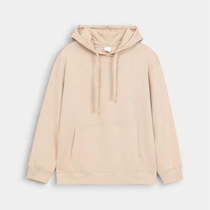 Conjunto Deportivo de Sudadera con Capucha de Algodón Beige para Hombre, Corte Holgado, Diseño con Letras Estampadas por Transferencia Térmica, Ropa Casual de Otoño - Product Image 5