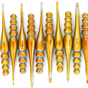 Wooden Crochet Hooks <b>Set</b> of 7 for Knitting Crocheting Sizes Engraved Rosewood Wooden Handicrafts Great Gift Item by AYAANS - Product Image 2