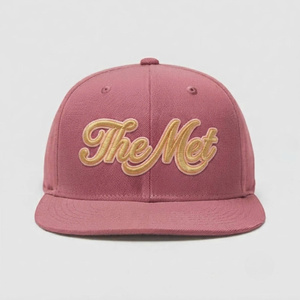 Casquette Snapback Rose Décontractée en Tissu, Style Hiphop Streetwear, à 6 Panneaux, Bord Plat, Broderie Personnalisée, Fermeture Réglable pour l'Extérieur - Product Image 1