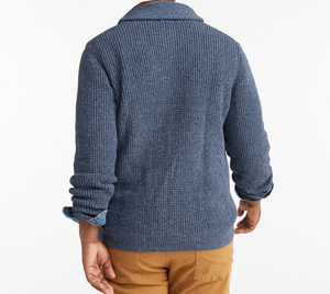 Winter Solid Warm Men's <b>Cardigan</b> <b>Sweater</b> Coat Knitted Turtleneck Wool/Acrylic Quick Dry Breathable Customizable - Product Image 2