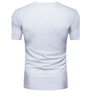 เสื้อยืดคอกว้างแบบสั่งทำคุณภาพสูง ปี 2026 เสื้อยืดคอวี 100% ผ้าฝ้าย แขนสั้น เสื้อยืดคอวีผู้ชาย - Product Image 6