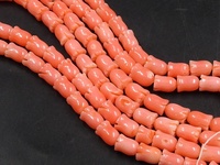 Perle de fleur de tulipe en corail rose traité, 15 pouces, 6x4mm, plante séchée en grotte certifiée par un tiers, pour la fabrication de bijoux PMEGEMSBEADS BK-CR2