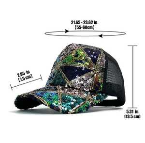 Unisex Sequin Embroidery Floral <b>Baseball</b> <b>Cap</b> Breathable Mesh Back Fashion Hat Spring Summer Party Adult 56-58CM - Product Image 2
