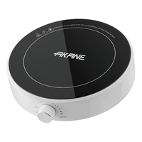 Cocina de Inducción Inteligente de 2200W con un Solo Horno, 6 Niveles de Potencia, Control de Interruptor Giratorio, 100V-240V, Panel Microcristalino Negro