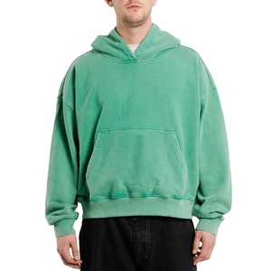 Sweat à capuche court en coton 100% uni de haute qualité pour homme Baggy Blank No String French Terry Winter Oversized Heavyweight - Product Image 1