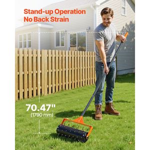 Aeratore Manuale per Prato da 15 Pollici con 42 Punte e Manico Lungo da 60 Pollici, con Tamburo Riempibile e Peso Aggiuntivo - Product Image 4