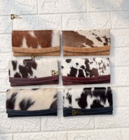 Dompet Kulit Sapi Motif Barat, Tas Selempang, Dompet Kulit Berbulu, Hadiah Wanita, Laris Manis