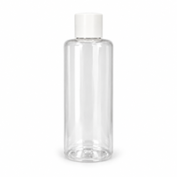 Bouteille en plastique PET transparente de 100 ml avec bouchon blanc |   Conteneur vide compact pour les liquides ménagers, les nettoyants et les produits de soins personnels