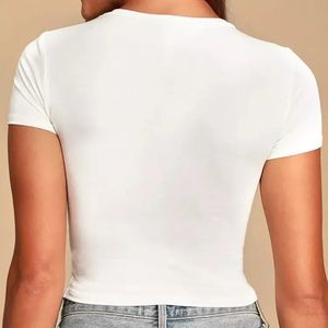 Camiseta de Manga Corta de Algodón y Cachemira para Mujer, Estilo Relajado, Popular, de Fabricante - Product Image 2