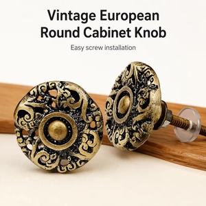 Poignée de meuble ronde en fonte de style industriel européen vintage avec vis pour la maison, le bureau et l'hôtel - Product Image 2