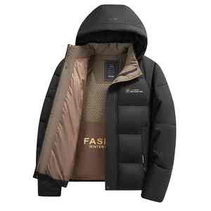 Veste pour homme personnalisée avec capuche en fourrure amovible, manteau décontracté et professionnel chaud avec fermeture éclair, veste matelassée - Product Image 1