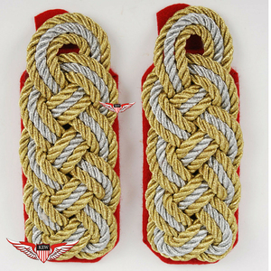 KEW German Gold Silver <b>Braided</b> Red Back Epaulettes Customizable Luxury Durable <b>Accessory</b> - Product Image 1