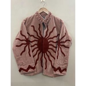 Hand Embroidered <b>Velvet</b> Cotton Jacket <b>Women</b> Mandarin Collar Full Sleeve Autumn Winter Bohemian Eye Pattern Open Front <b>Coat</b> - Product Image 1