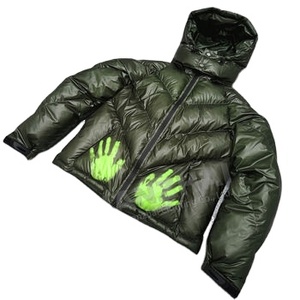 Custom Logo Thermo-Sensitive Puffer <b>Jacket</b> custom Bubble Coat, Heat-Activated Neon Hand Graphic Streetwear OEM. - Product Image 3