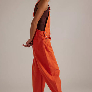 Women's Washed Solid Color Denim Dungarees Wide leg Bib Overall Casual Loose Fit Jeans Jumpsuit - Product Image 3