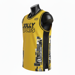 Camiseta sin mangas de baloncesto para hombre, de secado rápido, tela de malla, con estampado personalizado del logo del equipo, 100% algodón, corte holgado. - Product Image 3