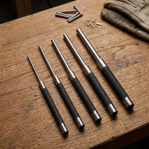 Jeu de poinçons à longue portée 5 pièces |   Acier au carbone |   Extra long 8 pouces |   Précision de préhension moletée |   Kit d'outils pour la réparation du métal et du bois - Product Image 4