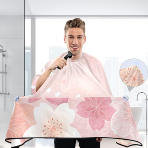 Cape de coiffure professionnelle pour barbier, imperméable en polyester, impression par sublimation personnalisée, fermeture ajustable au cou - Product Image 6