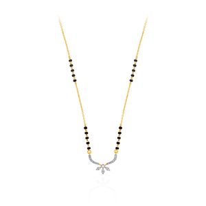 Collier long élégant plaqué or rose avec perles noires, pendentif floral, diamants de laboratoire certifiés IGI, qualité supérieure pour femmes - Product Image 1