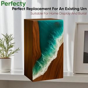 โกศบรรจุอัฐิทำมือจากไม้พะยูงลายคลื่นทะเล ขนาดกลาง 9x5.5 นิ้ว - Product Image 5