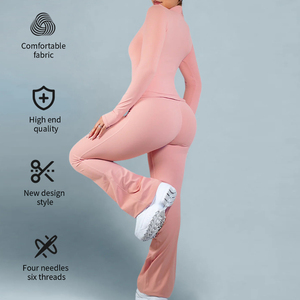 Conjuntos de yoga personalizados, transpirables, de 2 piezas, sin costuras, con sujetador deportivo y leggings con emblema de estrella para entrenamiento y fitness para mujer. - Product Image 5