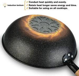 Wok antiadherente de calidad premium con tecnología de calentamiento rápido, cuerpo duradero y superficie lisa para una mejor liberación de alimentos y limpieza. - Product Image 6