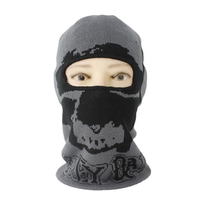 Crâne visage tricot cagoule pleine tête couverture hiver chaud masque doux fil extensible bonnet visage capuche pour extérieur temps froid équipement - Product Image 1