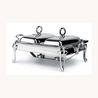Plat de service élégant et personnalisé en acier inoxydable écologique de qualité supérieure avec couvercle, idéal pour les buffets d'hôtel
