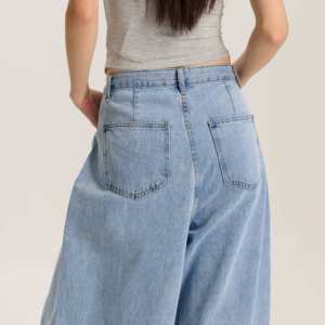 Skinny Fit High Waist Plus Size Women's Jeans Women Light Blue Barrel Leg Denim Jeans Mid Rise Relaxed Fit Vintage Style Trendy - Product Image 5