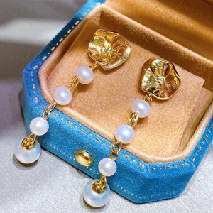 Recommended Freshwater Pearl Dangle <b>Earrings</b> Pure <b>Silver</b> Lotus Pond Moonlight Lotus Leaf Ear <b>Chains</b> Fashion Accessory - Product Image 1