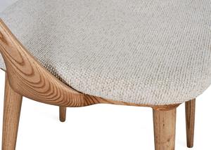 Silla de Comedor de Madera de Teca Sólida, Ecológica, Duradera y de Diseño Moderno, con Respaldo en Forma de Lazo y Asiento Tapizado, para Restaurantes - Product Image 4