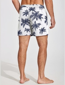 Men's <b>White</b> Plaid Print <b>Cargo</b> Shorts Mid Waist Drawstring Quick Dry Casual with Pockets Back Logo 100% Polyester - Product Image 3