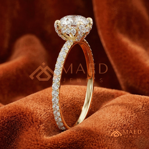 Anillo de Moissanita con Corte Redondo Chapado en Oro de 14K, Elegante Anillo de Compromiso y Promesa para Mujer, Joyería para Uso Diario, Regalo, Diseño Clásico, Nuevo - Product Image 2