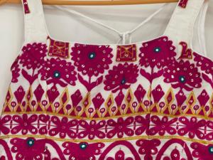 Ensemble Lehenga Choli brodé, robe ethnique pour femmes avec dupatta, blanc et rose, tenue de fête de mariage - Product Image 5