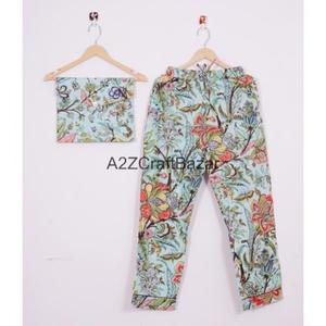 Pijamas de Algodón 100% Puro de Alta Calidad al por Mayor para Hombre y Mujer, Ropa de Dormir Romántica con Estampado Floral para Vacaciones de Invierno, Suministro Directo de Fábrica - Product Image 2