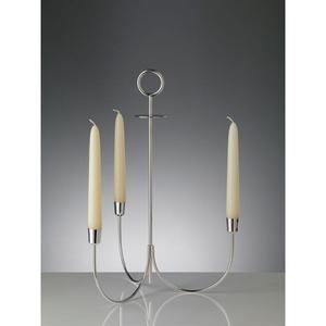 Charmant porte-bougie en métal avec finition argentée polie, pièce décorative haut de gamme pour tables à manger et décoration de mariage - Product Image 6