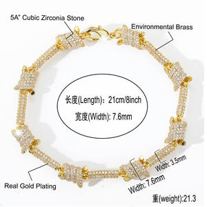 Bracelet en diamant moissanite hip-hop personnalisé OEM le plus vendu, avec coffret cadeau haut de gamme disponible au meilleur prix depuis l'Inde - Product Image 6