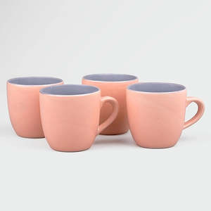 Luxe Pink Satin Ceramic Tea <b>Cup</b> <b>Set</b> of 6 Elegant Modern Design with Gold Handle 200ml Capacity for Espresso and Afternoon Tea - Product Image 1