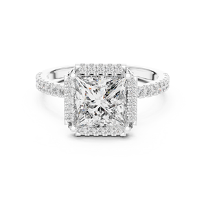 Bague de fiançailles de luxe en or blanc 18 carats plaqué rhodium avec diamant de laboratoire taille princesse 2,5 carats, idéale pour la Saint-Valentin, les soirées et les mariages, certifiée IGI - Product Image 4