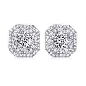 Boucles d'oreilles pendantes brillantes en argent sterling S925 plaqué or 18 carats avec diamants de laboratoire sur mesure pour femmes, accessoires de bijouterie en gros - Product Image 4