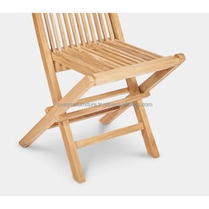 Silla plegable de madera de teca para jardín exterior - Product Image 2