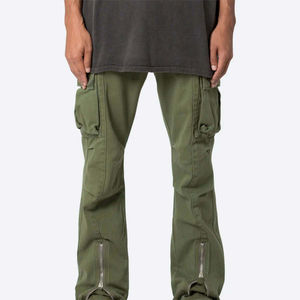 Pantalon de survêtement évasé pour homme, élégant et léger, taille mi-haute, style vintage en toile, idéal pour l'hiver – Vente en gros OEM à prix avantageux - Product Image 1