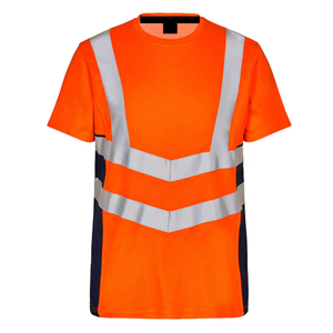 Camisetas de Alta Visibilidad para Trabajadores de la Construcción, Manga Corta, 100% Algodón, con Cinta Reflectante de Seguridad Vial para Hombre - Product Image 3