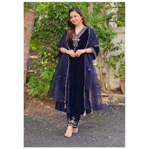 Ensemble robe et pantalon Anarkali pour femmes, avec dupatta, pour les fêtes - Product Image 2