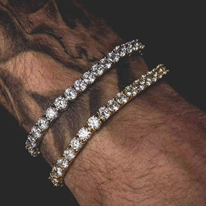 RAMDUT IMPEX Bracelet Tennis Hiphop en Moissanite, Coupe Ronde Épaisse, Scintillant, Unisexe, Certifié GRA, Grande Pierre, Fermoir de Sécurité - Product Image 4
