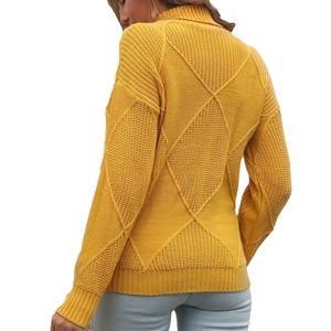 High Quality Delta Sigma Geometric Knit Turtleneck Knitted <b>Cardigan</b> <b>Sweater</b> Casual Autumn Wear Acrylic <b>Sweater</b> <b>Cardigan</b> - Product Image 2