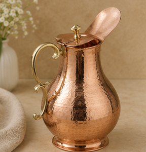 Pichet en cuivre martelé avec poignée, style vintage, grande capacité, vaisselle de qualité supérieure pour la salle à manger, style turc vintage - Product Image 6
