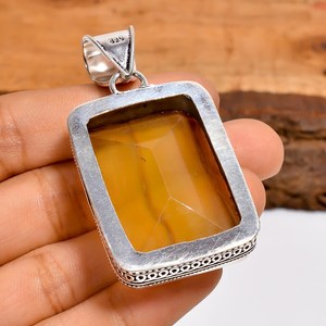 Pendentif en fluorite, collier statement en argent sterling 925, bijoux en pierres précieuses faits à la main, cadeau unique pour femme - Product Image 3