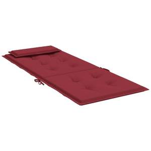 Ensemble de 4 coussins de chaise à dossier haut rouge vin pour usage extérieur - Product Image 5