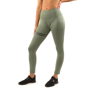 Ensemble de sport 2 pièces respirant et uni pour femme : Legging de gym et crop top d'entraînement avec cordon de serrage et logo frontal - Product Image 4